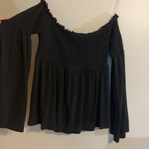 Black off the shoulder top.